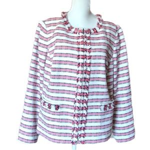 Talbots 16W Fringe Lined Zippered Jacket Blazer